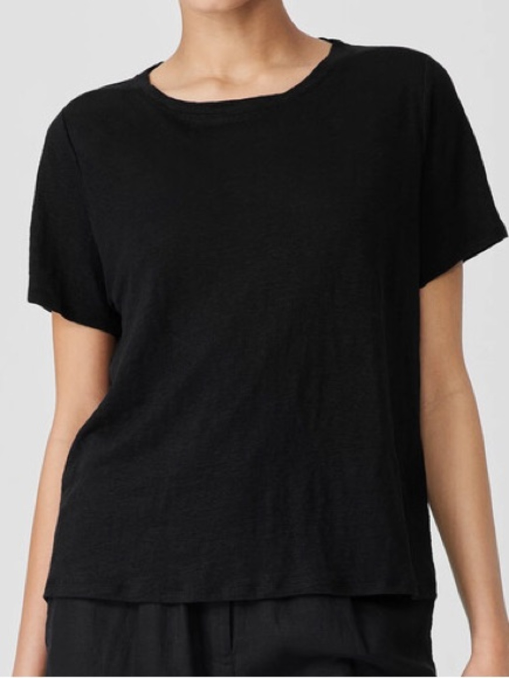 Eileen Fisher Organic Linen Jersey Crew Neck Tee
